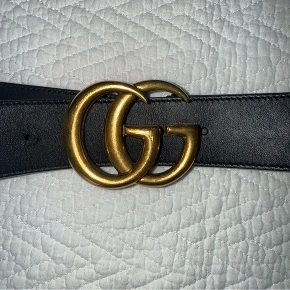 Gucci Marmont Belt with Gold Double G Buckle | 100% Authentic EUC Sz 8-12 - Picture 6 of 11
